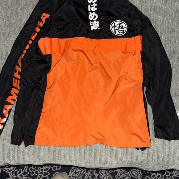 Sporty Black and Orange Windbreaker Jacket - Picture 1 of 3